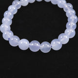 ブルーカルセドニー　8.5mm玉ブレスレット 19.2g (ID:28088)