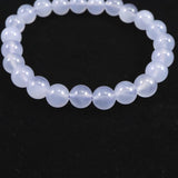 ブルーカルセドニー　8.5mm玉ブレスレット 19.2g (ID:28088)