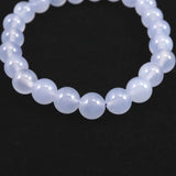 ブルーカルセドニー　8.5mm玉ブレスレット 19.2g (ID:28088)