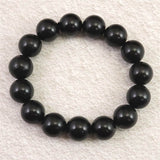 ロシア産 シュンガイト AAグレード 14.5mm玉ブレスレット 72.5g (ID:28184)