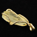 リビアンデザートグラス 27mm原石 ペンダントトップ 6.3g  (ID:28366)