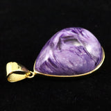 チャロアイト AAA+   25mmティアドロップ　ペンダントトップ 18KGP 7.9g (ID:28373)