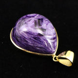 チャロアイト AAA+   25mmティアドロップ　ペンダントトップ 18KGP 7.9g (ID:28373)