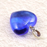 H&E社  シベリアンブルークォーツ 15mmハート ペンダントトップ 2.7g (ID:28622)