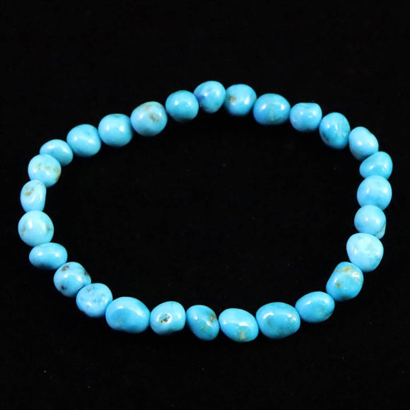 スリーピングビューティ鉱山産ターコイズ  タンブル ブレスレット 8.5g (ID:28976)