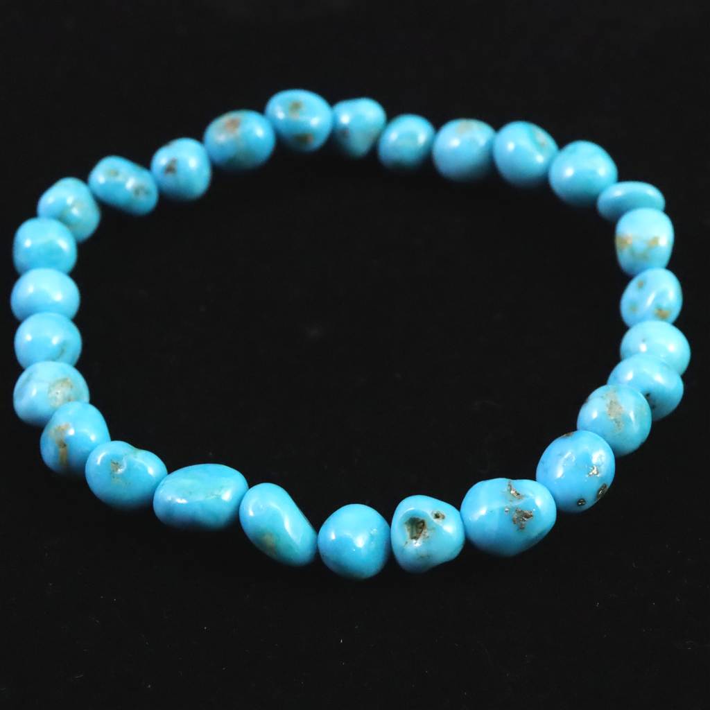 スリーピングビューティ鉱山産ターコイズ タンブル ブレスレット 8.5g