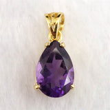 アメジスト 12ｍｍペアシェイプ型　ペンダントトップ 18KGP 1.52g (ID:29217)