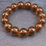 天然琥珀 ミャンマー産 レッドブルーアンバー  12.5mm玉ブレスレット 16.6g (ID:29352)