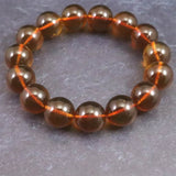 天然琥珀 ミャンマー産 レッドブルーアンバー  12.5mm玉ブレスレット 16.6g (ID:29352)