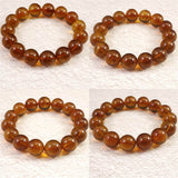 天然琥珀 ミャンマー産 レッドブルーアンバー  12.5mm玉ブレスレット 16.6g (ID:29352)