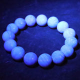 天然琥珀 ミャンマー産 レッドブルーアンバー  12.5mm玉ブレスレット 16.6g (ID:29352)