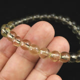 天然シトリン 非加熱 無処理　6.5mm玉ブレスレット 12.0g  (ID:29372)