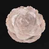 ローズクォーツ 薔薇彫刻置物　一刀一石彫り　506g (ID:29386)