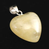 H&E社 サチャロカイエローアゼツライト 15mmハート ペンダントトップ 証明書付 2.6g (ID:29476)