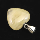 H&E社 サチャロカイエローアゼツライト 15mmハート ペンダントトップ 証明書付 2.6g (ID:29476)