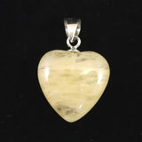 H&E社 サチャロカイエローアゼツライト 15mmハート ペンダントトップ 証明書付 2.6g (ID:29476)