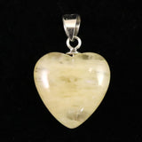 H&E社 サチャロカイエローアゼツライト 15mmハート ペンダントトップ 証明書付 2.6g (ID:29476)