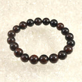 北海道産 ヴァーミリオンオブシディアン（紅十勝） 9.5mm玉ブレスレット 証明書付 20.7g (ID:30242)