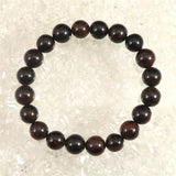 北海道産 ヴァーミリオンオブシディアン（紅十勝） 9.5mm玉ブレスレット 証明書付 20.7g (ID:30242)