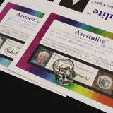 H＆E社 アゼツライト(AZOZEO)　モルダバイト コンビ リング 10号 証明書付 現品 3.8g (ID:30573)