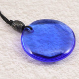 H&E社 シベリアンブルークォーツ　ディスク型タンブル コード ペンダント 8.4g (ID:30694)