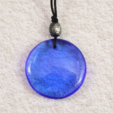 H&E社 シベリアンブルークォーツ　ディスク型タンブル コード ペンダント 8.4g (ID:30694)