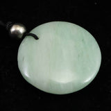 H&E社 ブルーグリーン アゼツライト（AZOZEO)  ディスク型 コード ペンダント 6.5g (ID:30750)