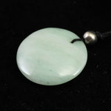 H&E社 ブルーグリーン アゼツライト（AZOZEO)  ディスク型 コード ペンダント 6.5g (ID:30750)