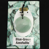 H&E社 ブルーグリーン アゼツライト（AZOZEO)  ディスク型 コード ペンダント 6.5g (ID:30750)