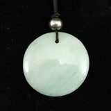 H&E社 ブルーグリーン アゼツライト（AZOZEO)  ディスク型 コード ペンダント 6.5g (ID:30750)