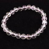 ブラジル産 未処理 クンツァイト 7mm玉ブレスレット 15.3g (ID:31134)