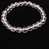 ブラジル産 未処理 クンツァイト 7mm玉ブレスレット 15.3g (ID:31134)