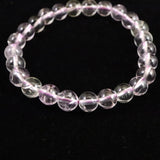 ブラジル産 未処理 クンツァイト 7mm玉ブレスレット 15.3g (ID:31134)