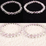 ブラジル産 未処理 クンツァイト 7mm玉ブレスレット 15.3g (ID:31134)