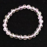 ブラジル産 未処理 クンツァイト 7mm玉ブレスレット 15.3g (ID:31134)