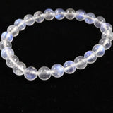 ブルー ムーンストーン ホワイトラブラドライト 7.5mm玉ブレスレット 14.4g (ID:31188)