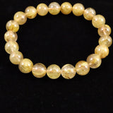 ゴールドルチルクォーツ 3A 9mm玉ブレスレット 22.4g (ID:31250)