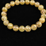 ゴールドルチルクォーツ 3A 9mm玉ブレスレット 22.4g (ID:31250)