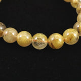 ゴールドルチルクォーツ 3A 9mm玉ブレスレット 22.4g (ID:31250)