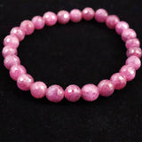 天然ルビー 128面カット  AA+  7mm玉 ブレスレット 19.3g　 (ID:31412)