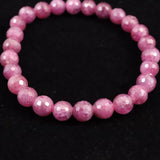 天然ルビー 128面カット  AA+  7mm玉 ブレスレット 19.3g　 (ID:31412)