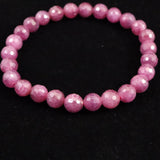 天然ルビー 128面カット  AA+  7mm玉 ブレスレット 19.3g　 (ID:31412)