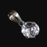 ホワイトトパーズ 5mmラウンド ペンダントトップ　Pt900  0.64ct　type.D (ID:31469)