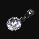 ホワイトトパーズ 5mmラウンド ペンダントトップ　Pt900  0.64ct　type.D (ID:31469)