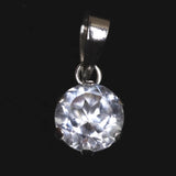 ホワイトトパーズ 5mmラウンド ペンダントトップ　Pt900  0.64ct　type.D (ID:31469)