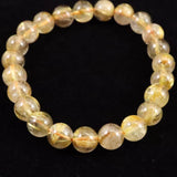 ゴールドタイチンルチルクォーツ 3A 8mm玉ブレスレット 17.1g (ID:31504)