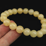 H&E社 サチャロカイエローアゼツライト（AZOZEO) 10mm玉ブレスレット 証明書付 28.1g (ID:31555)
