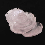 マダガスカル産 ローズクォーツ 薔薇彫刻置物　100mm  218g (ID:31646)