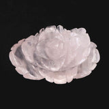 マダガスカル産 ローズクォーツ 薔薇彫刻置物　100mm  218g (ID:31646)