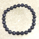 ミャンマー産 ブルー サファイア 8mm 128面カット ブレスレット 22.9g　　 (ID:31815)